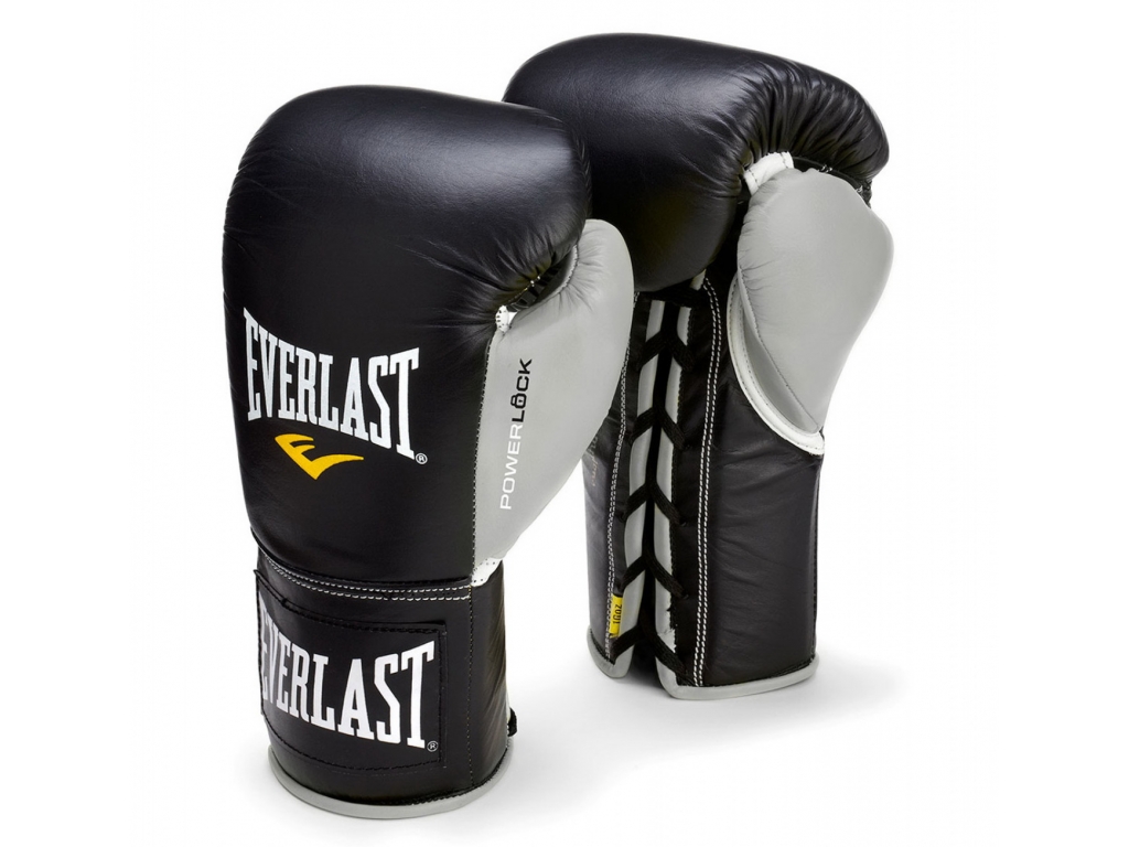 

Профессиональные перчатки EVERLAST Powerlock Pro Fight Boxing Gloves 10 унций XL чёрный/серый (2606)