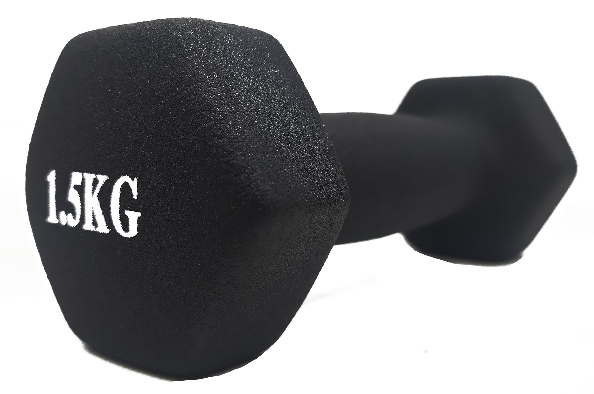 

Гантель EasyFit 1.5 кг 1 шт Neoprene для фитнеса с матовым виниловым покрытием (неопрен) черная цельная литая неразборная EFNPR15BK