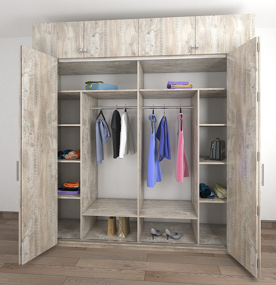 

Шкаф купе со складными дверями из ДСП Тавол Винг 3СКЛ2А с антресолью 1800х600х2500 Дуб Клондайк