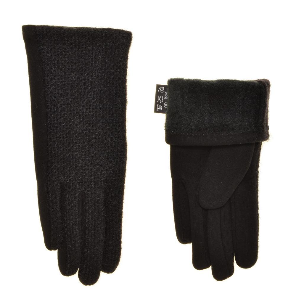 

Перчатки женские шерсть/хлопок, подкладка плюш, для сенсорных экранов, цвет черный, размер 6,5, pov32760
