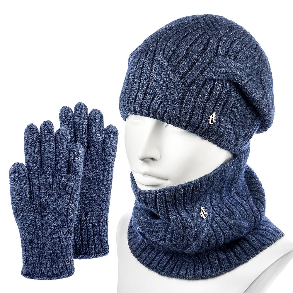 

Комплект женский (шапка+снуд+перчатки) Hattson SHH-75 One Size Джинс