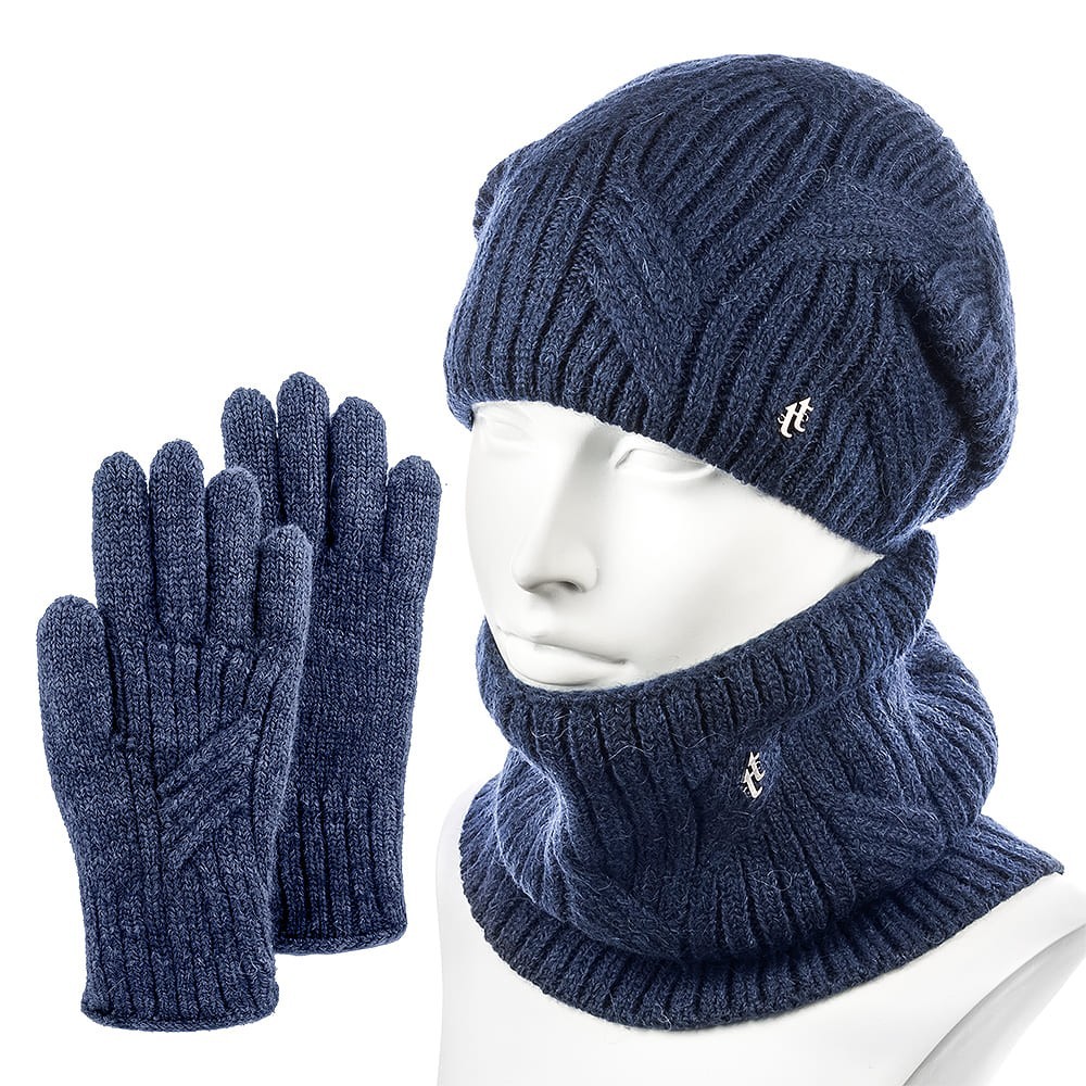 

Комплект женский (шапка+снуд+перчатки) Hattson SHH-75 One Size Синий