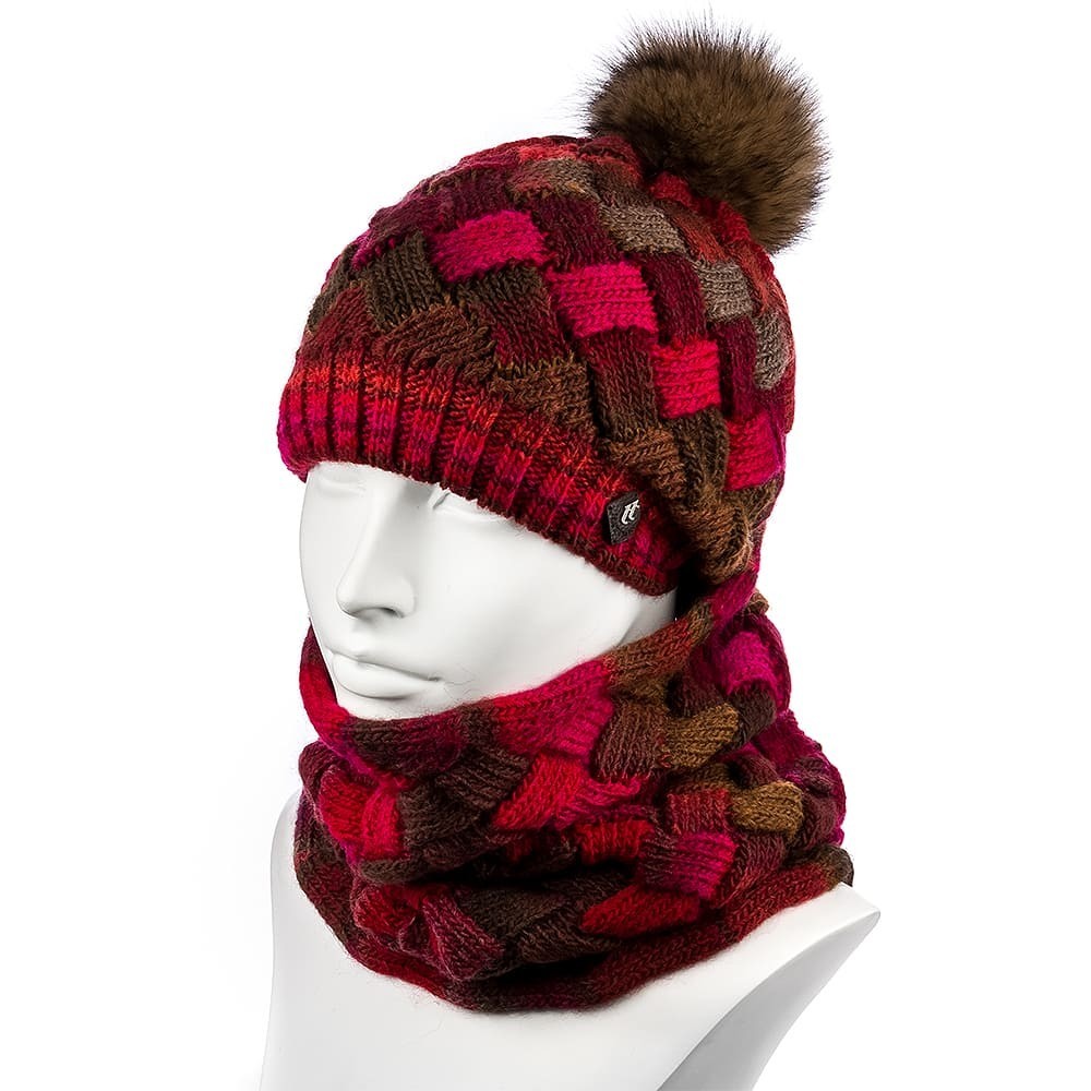 

Комплект женский (шапка+снуд) Hattson SHH-67 One Size Бордо