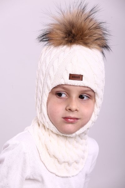 

Зимняя шапка шлем Beezy для девочки 1801-25-22 Енот р. 1 (47-79 см)