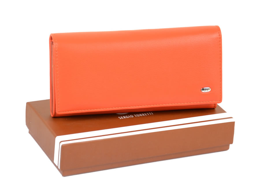 

Женский кожаный кошелек SERGIO TORRETTI W501-1 оранжевый