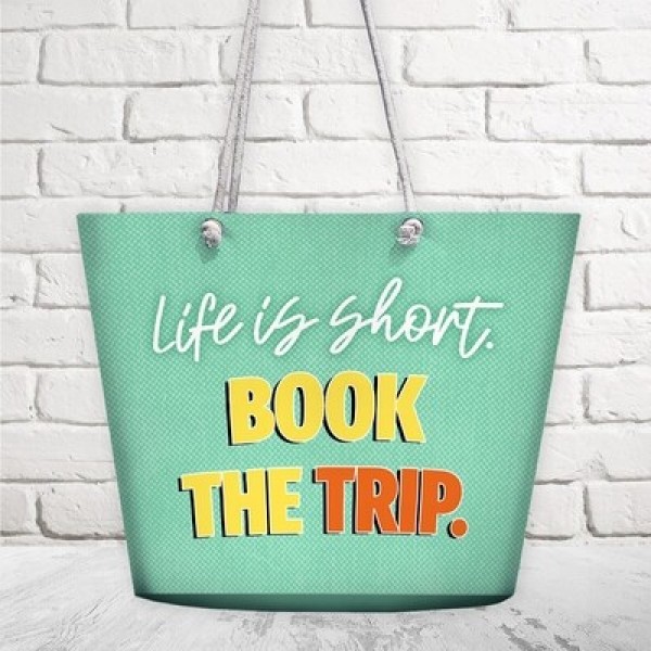 

Сумка пляжная с принтом "Life is short. Book the trip" Malibu сумка для пляжа с разноцветным принтом и застежкой молнией