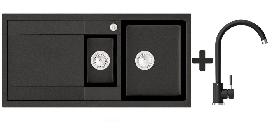 

Комплект: мойка Гранитная Stella Verona 100 черный + Смеситель