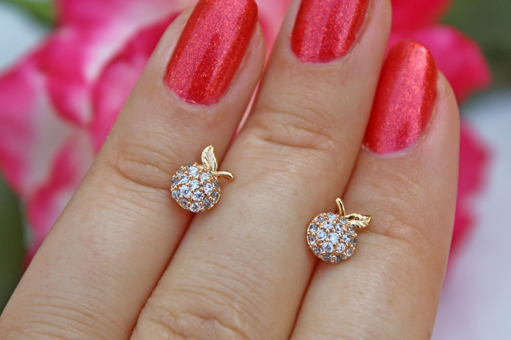 

Серьги гвоздики Xuping Jewelry яблочки 6 мм золотистые