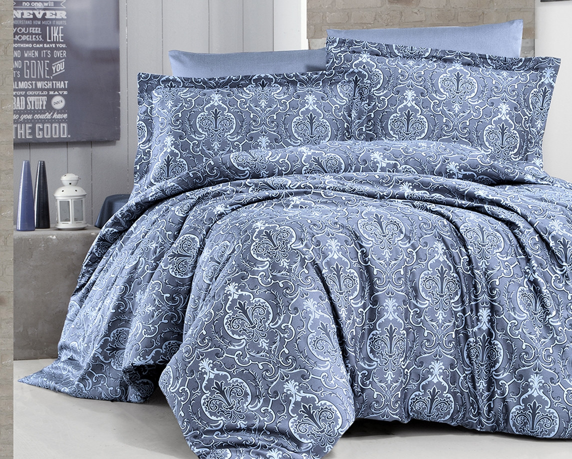 

Комплект постельного белья First Choice Satin Delmor Indigo 200х220