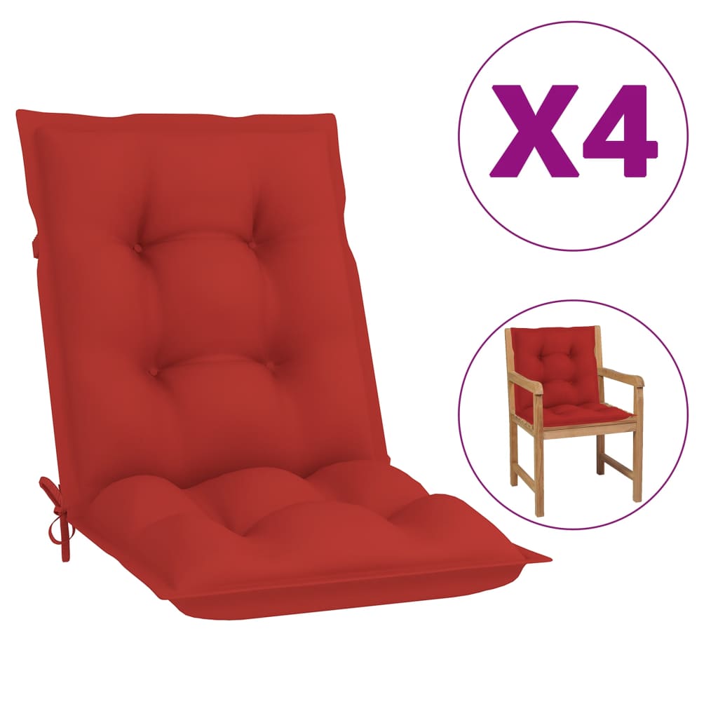 

Подушки для садового крісла Shumee 4 шт. Червоні 100x50x7 см. 314297