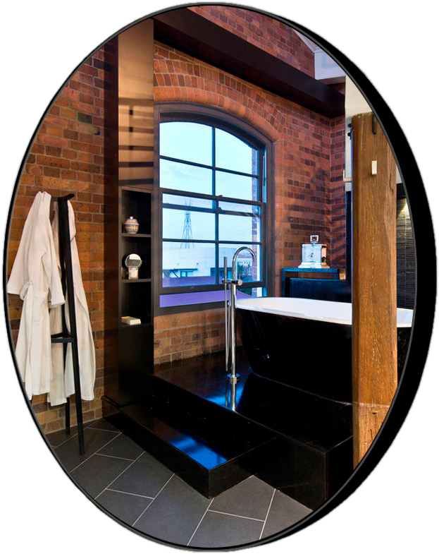 

Зеркало J-MIRROR Inox R Black 80x80