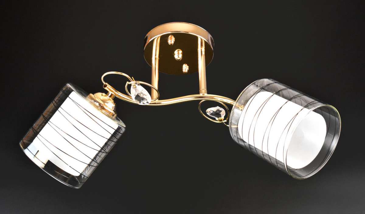 

Люстра потолочная на 2 лампочки 7340B/2-gd Золото 25х17х50 см.