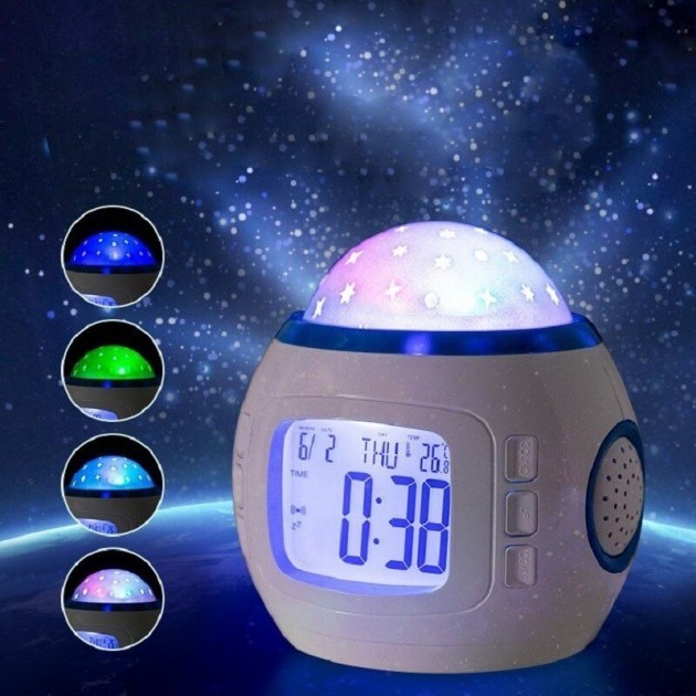 

Музыкальный ночник-проектор звездное небо Yuhai UI-1038 с часами и будильником