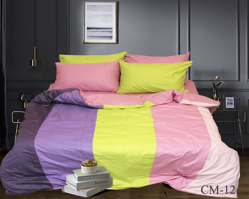 

Евро комплект постельного белья Сатин 220x240 см Color mix CM-12