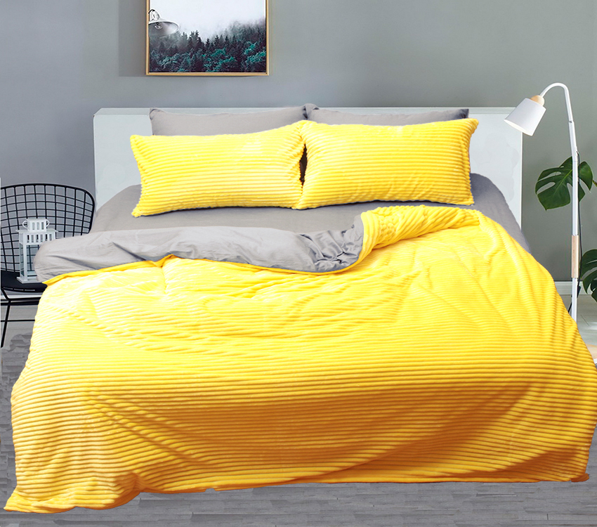 

Комплект постельного белья Сатин евро 215x240 зима-лето Yellow