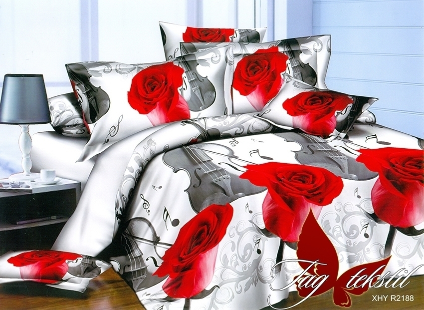 

Комплект постельного белья Полисатин 3D двуспальный 200x215 PS-NZ2188