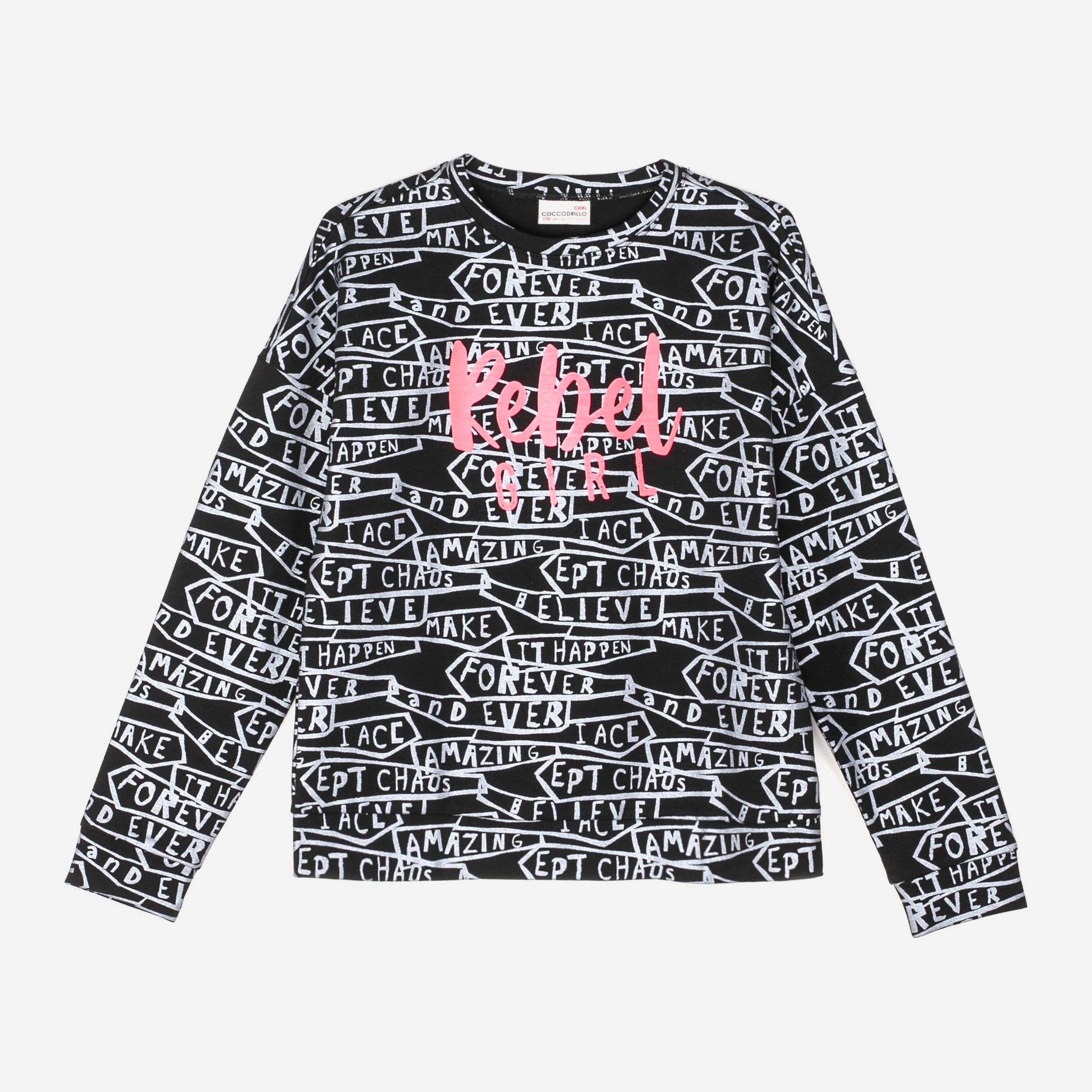 

Свитшот Coccodrillo Girl Gang ZC1132101GIG 134 см Черный