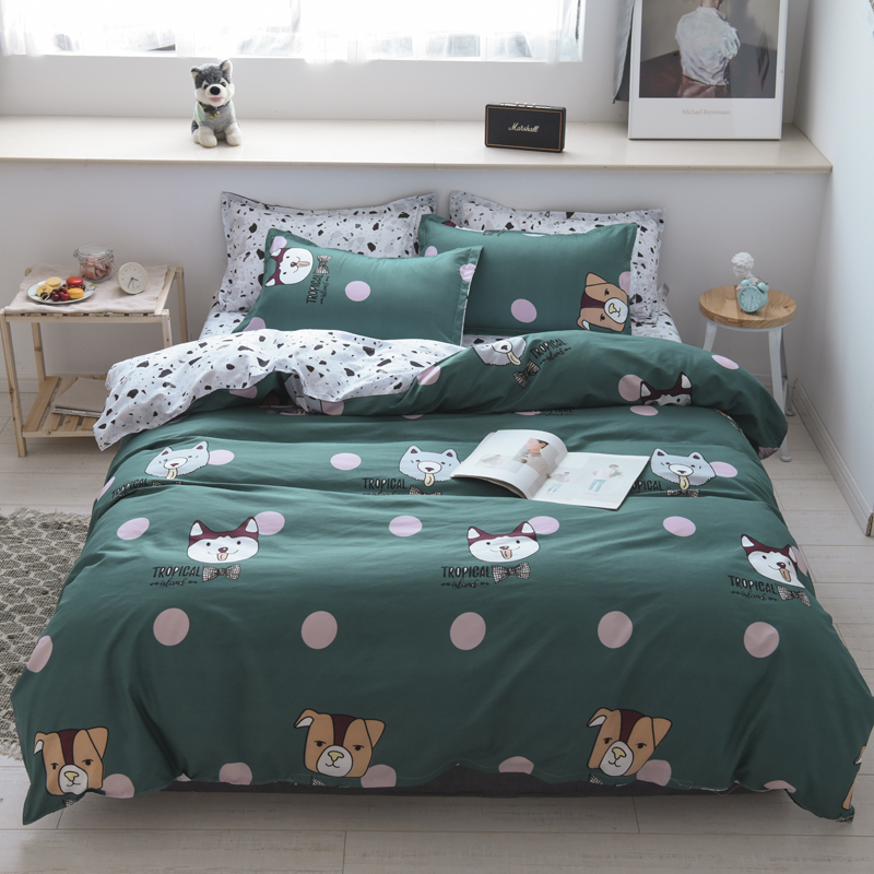 

Комплект постельного белья Песики (двуспальный-евро) Berni Home Зеленый