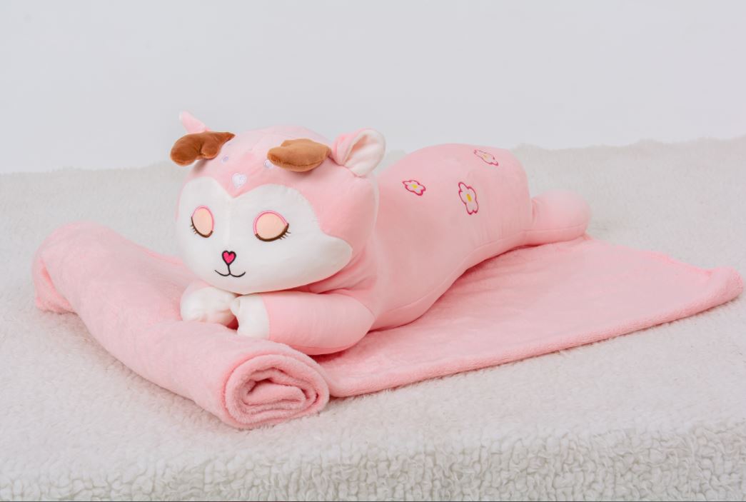 

Плед MirSon детский 1055 Roe Deer Pink + подушка 120х160 см италия, флис