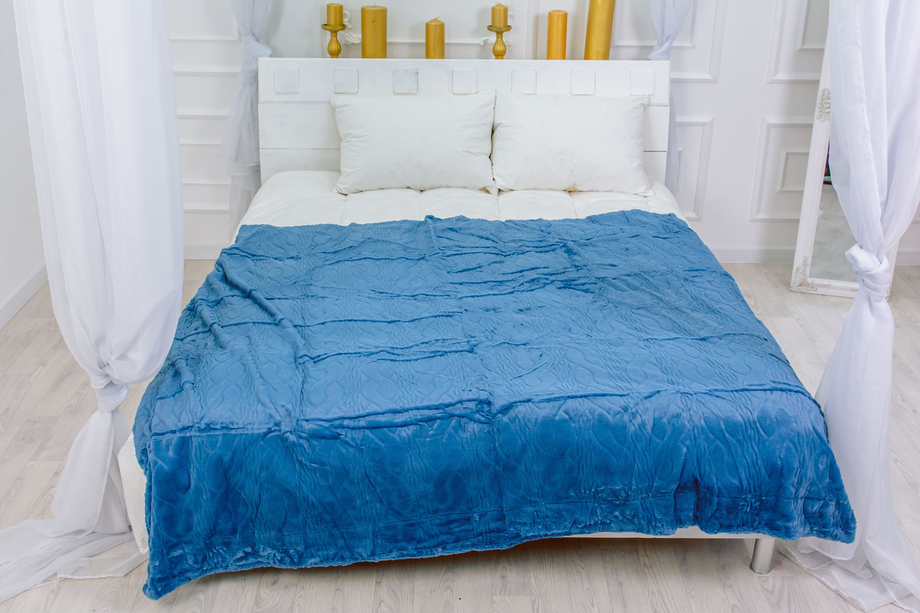 

Плед MirSon 1002 Damask Blue 180х200 см италия, флис