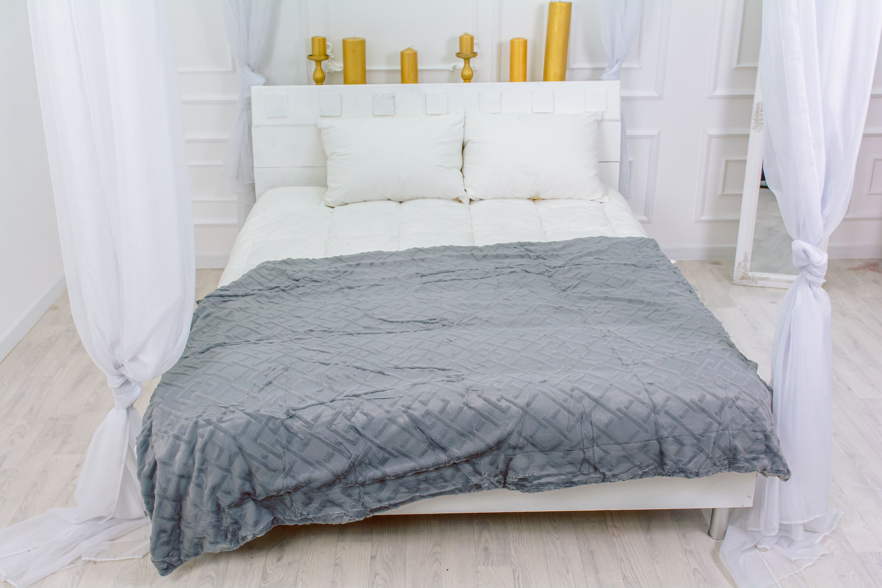 

Плед MirSon 1027 Camellia Light Gray 180х200 см италия, флис