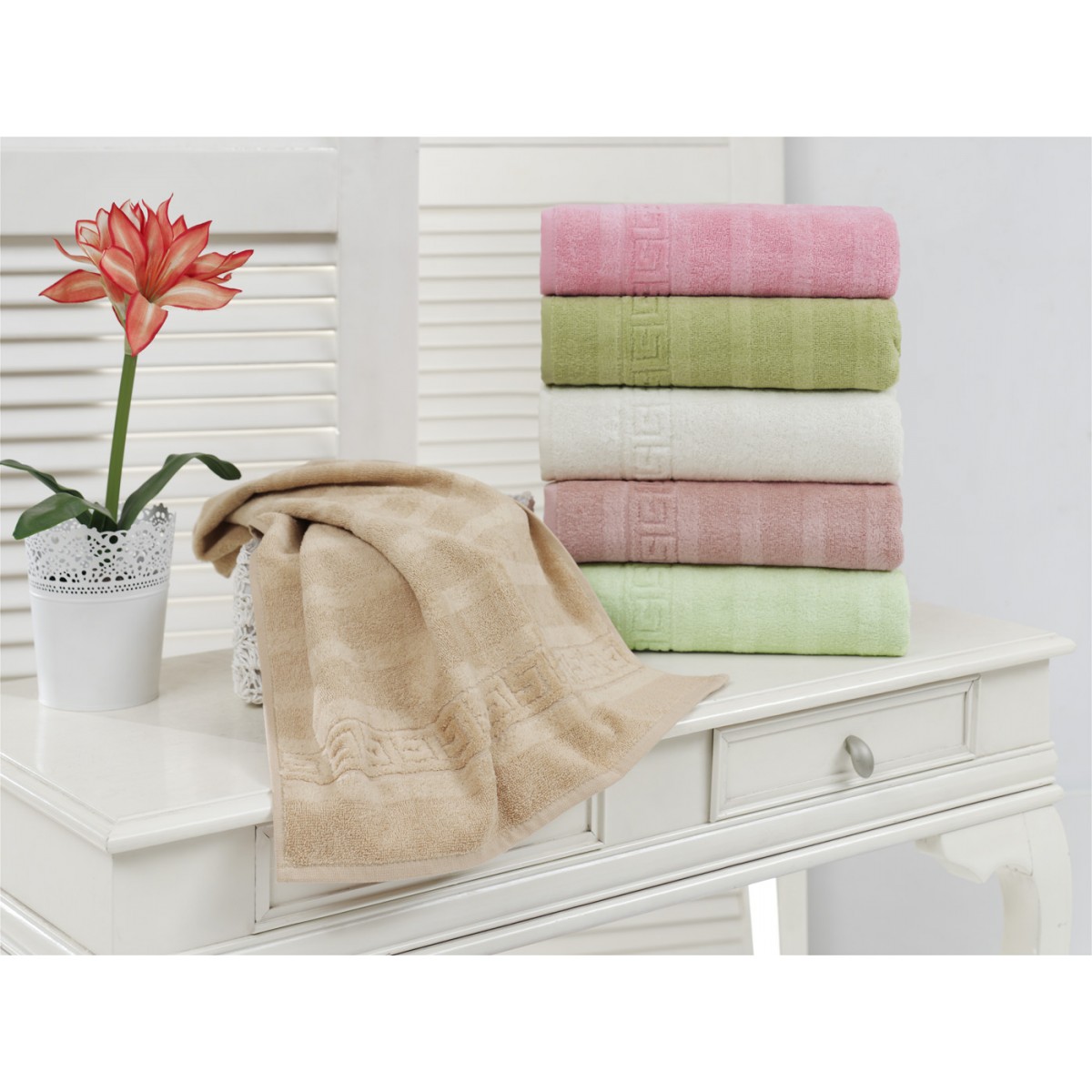 

Набор полотенец Hanibaba grek kadife 70х140 см Розовый, белый, бежевый, зеленый, молочный, коричневый турция, махра