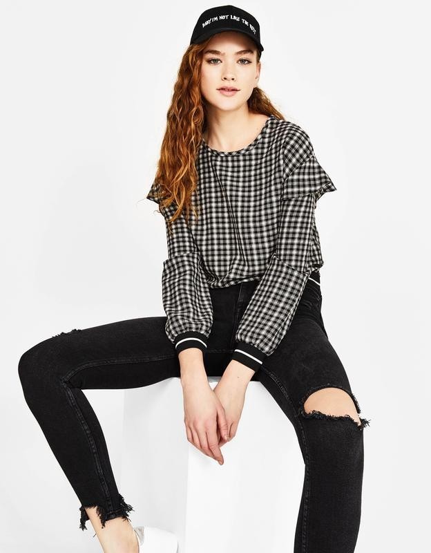 

Блуза-рубашка в клетку Bershka, Блуза-рубашка в клетку Bershka S