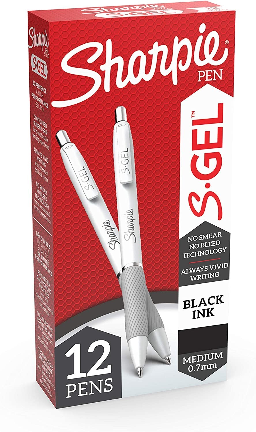 

Набор гелевых ручек 12 шт автоматических Sharpie S-Gel, Black Gel Ink Черный 0.7 мм (2126236)