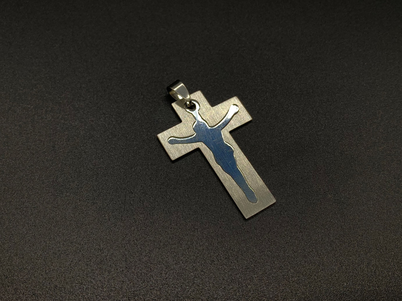 

Подвеска из нержавеющей стали двойная Крест 4,4х3 см (Y-091)