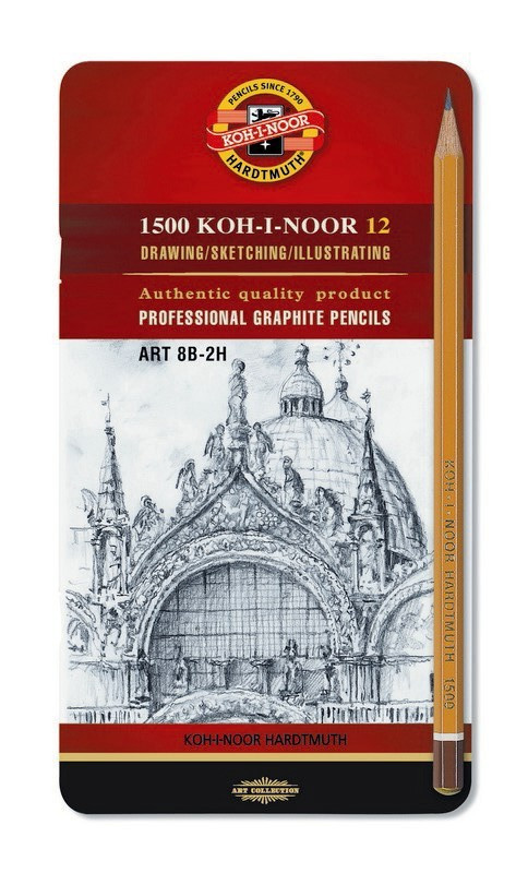 

Карандаши графитные Koh-I-Noor 2 мм 12 штук в металлической упаковке (1502.ii)