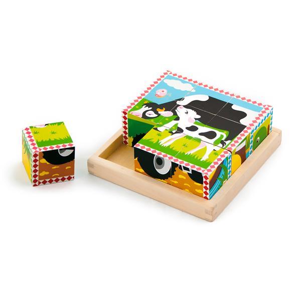 

Деревянные кубики-пазл Viga Toys Ферма (OPT2_59789) 16 x 16 x 5 см