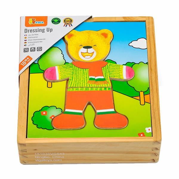 

Деревянный игровой набор Viga Toys Гардероб мишки (OPT2_56401) 14 x 13 x 4 см