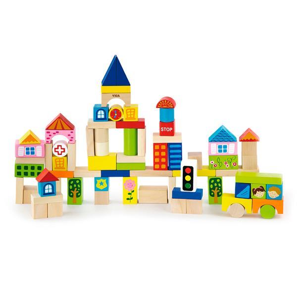 

Деревянные кубики Viga Toys Город, 75 шт., 3 см (OPT2_50287) 22 x 20 x 22 см