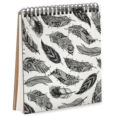 

Блокнот скетчбук базовый квадратный Sketchbook Present Скетчбук блокнот с принтом для рисования блокнот с принтом Перья на белом фоне