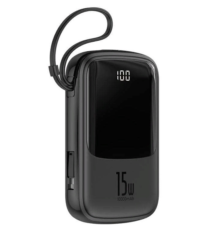 

УМБ Baseus Q Pow Digital Display 3A 10000 mAh (с кабелем Lightning) Black (PPQD-B01)