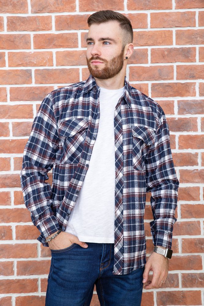 

Рубашка AGER XXXL Сине-коричневый 129R16114