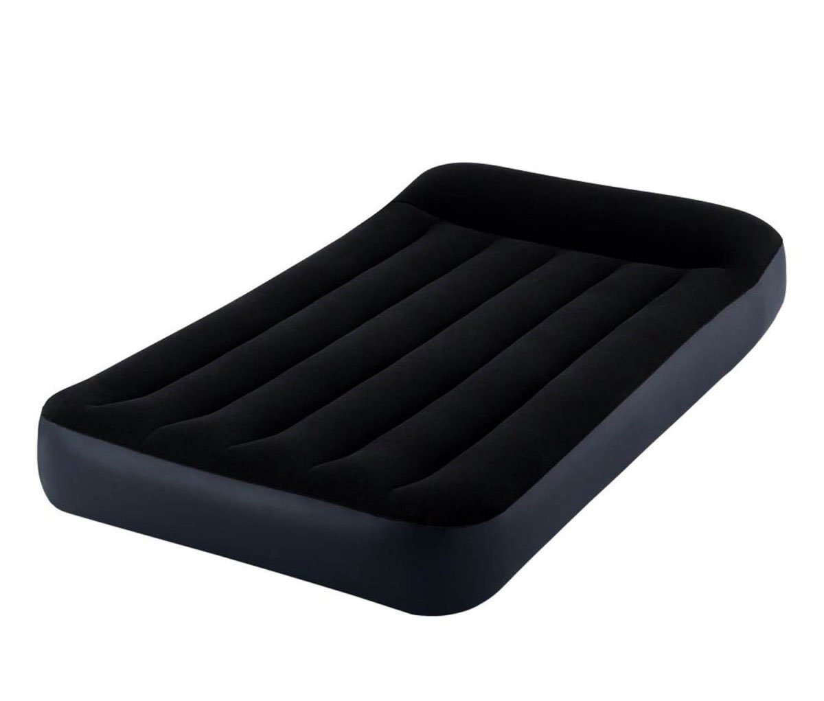 

Надувной матрас Intex 64146 Pillow Rest Classic одноместный со встроенным электронасосом и подголовником (99х191х25) черный (in-64146)
