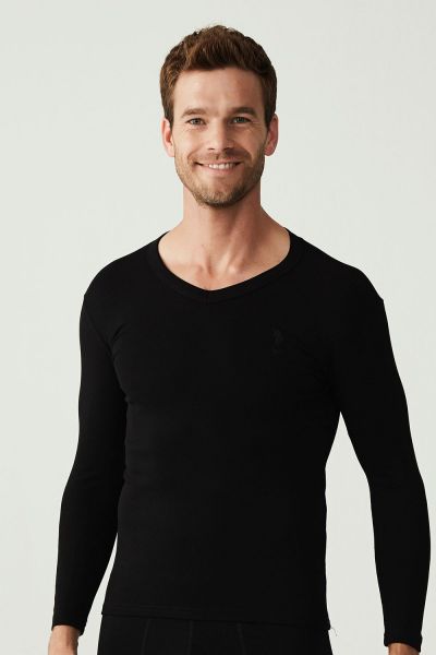 

Мужской лонгслив термо U.S. Polo ASSN 17033 черный M