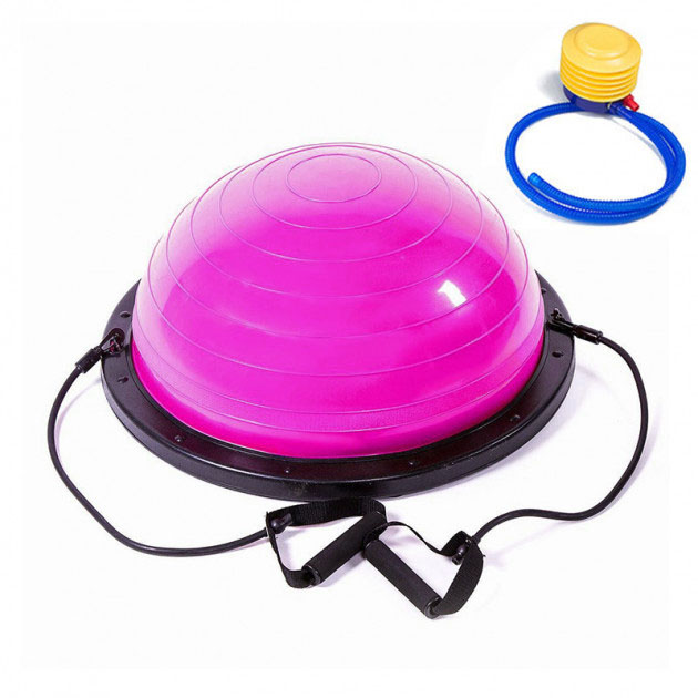 

Півсфера SCOUT Bosu Ball 60 см (SCT-60BSP) рожева з ніжками (балансувальна платформа, тренажер-балансир босу)