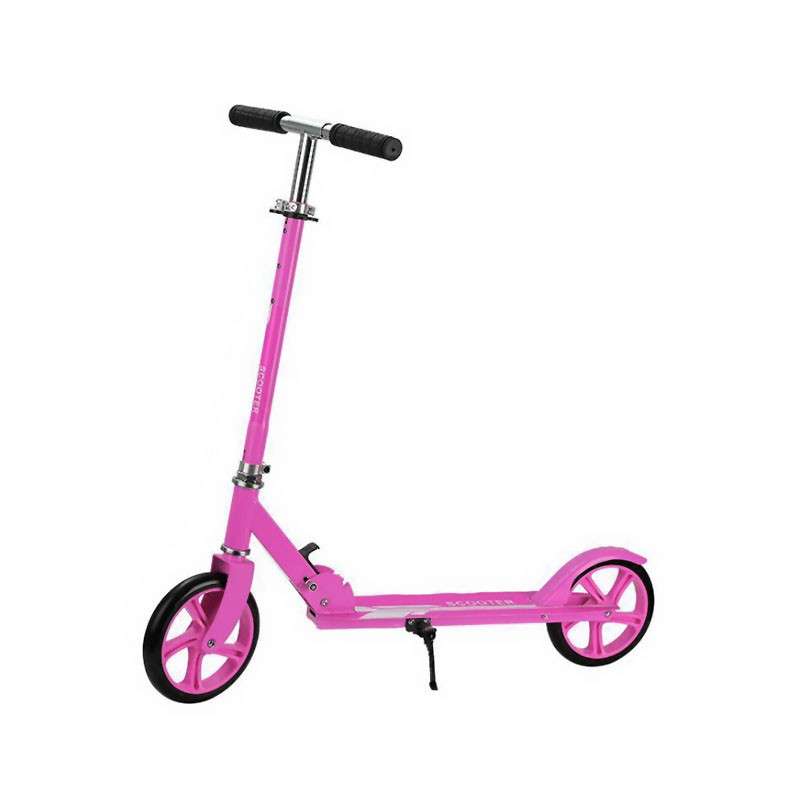 

Двухколёсный самокат Scooter 885 Pink для подростков и детей складной с подножкой и задним тормозом (K/OPT2-7317-26549)