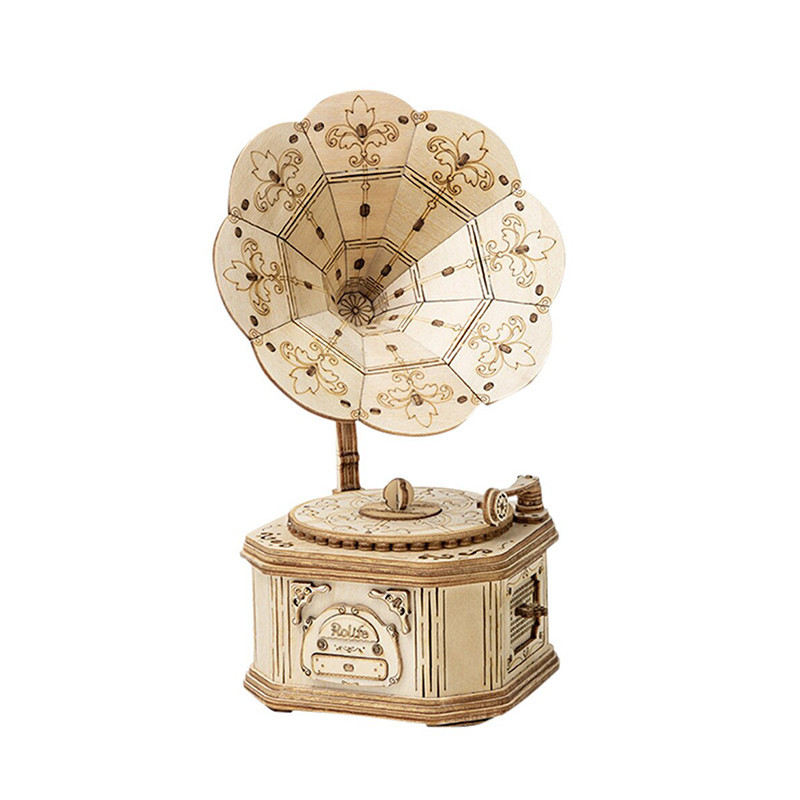 

Деревянный 3D конструктор Robotime TG408 Граммофон (K/OPT2-5851-19331)