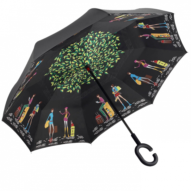 

Зонт Up-Brella Picasso обратного сложения отличный дизайн эргономичная ручка двойной купол (K/OPT2-2907-7804)