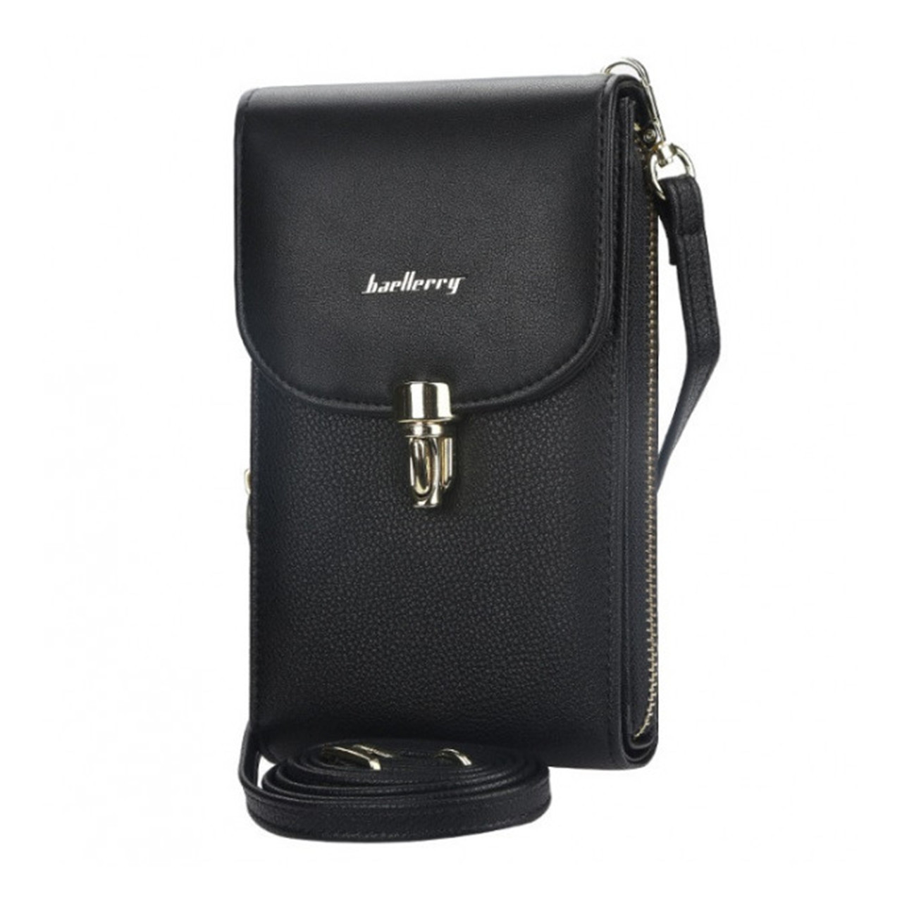 

Женский кошелек-сумка Baellerry N8593 Black вертикальная на плечо для денег телефона банковских карт (K/OPT2-4191-11987)