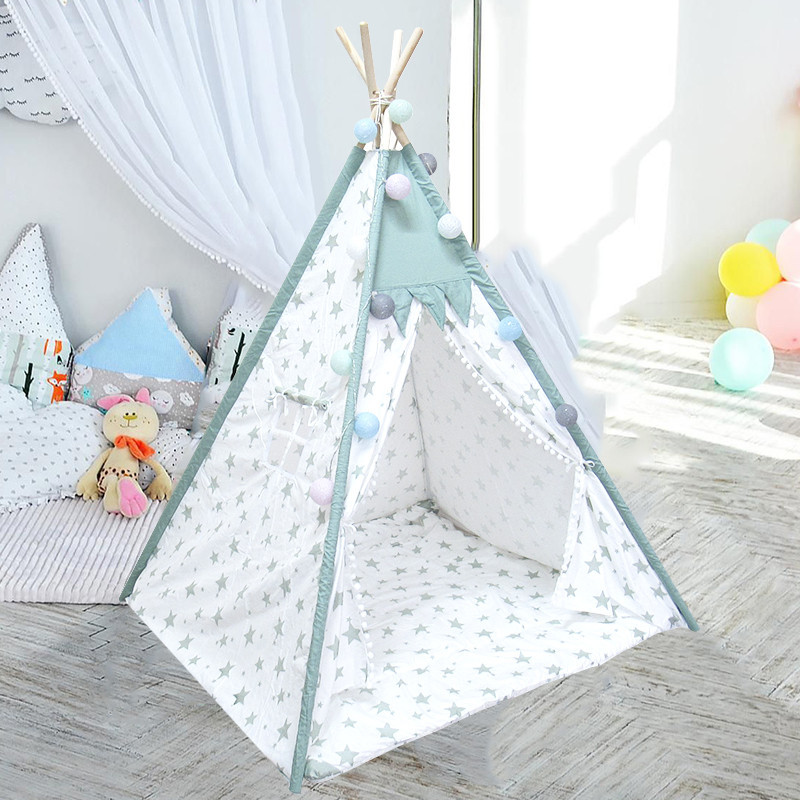 

Вигвам Littledove RT-14 Mint Stars детская игровая палатка для дома (K/OPT2-6740-23091)