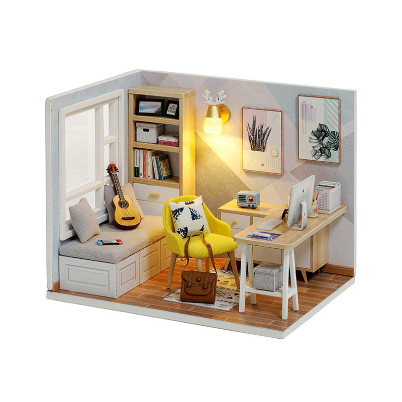 

3D Румбокс кукольный дом DIY Cute Room QT-007-B Sunshine Study Room детский конструктор (K/OPT2-5800-19422)