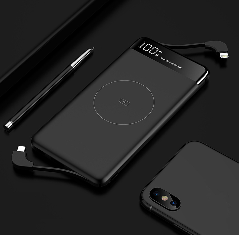 

УМБ Power Bank с беспроводной зарядкой Evio P20 на 10000 мАч (Черный)