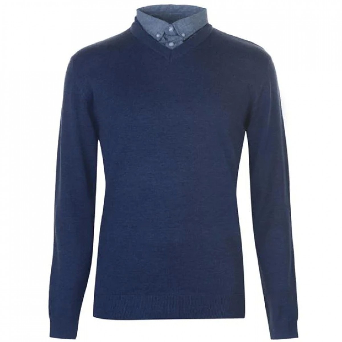

Джемпер Pierre Cardin Chambray Shirt V Neck Knit Dark Blue Marl, L (46)