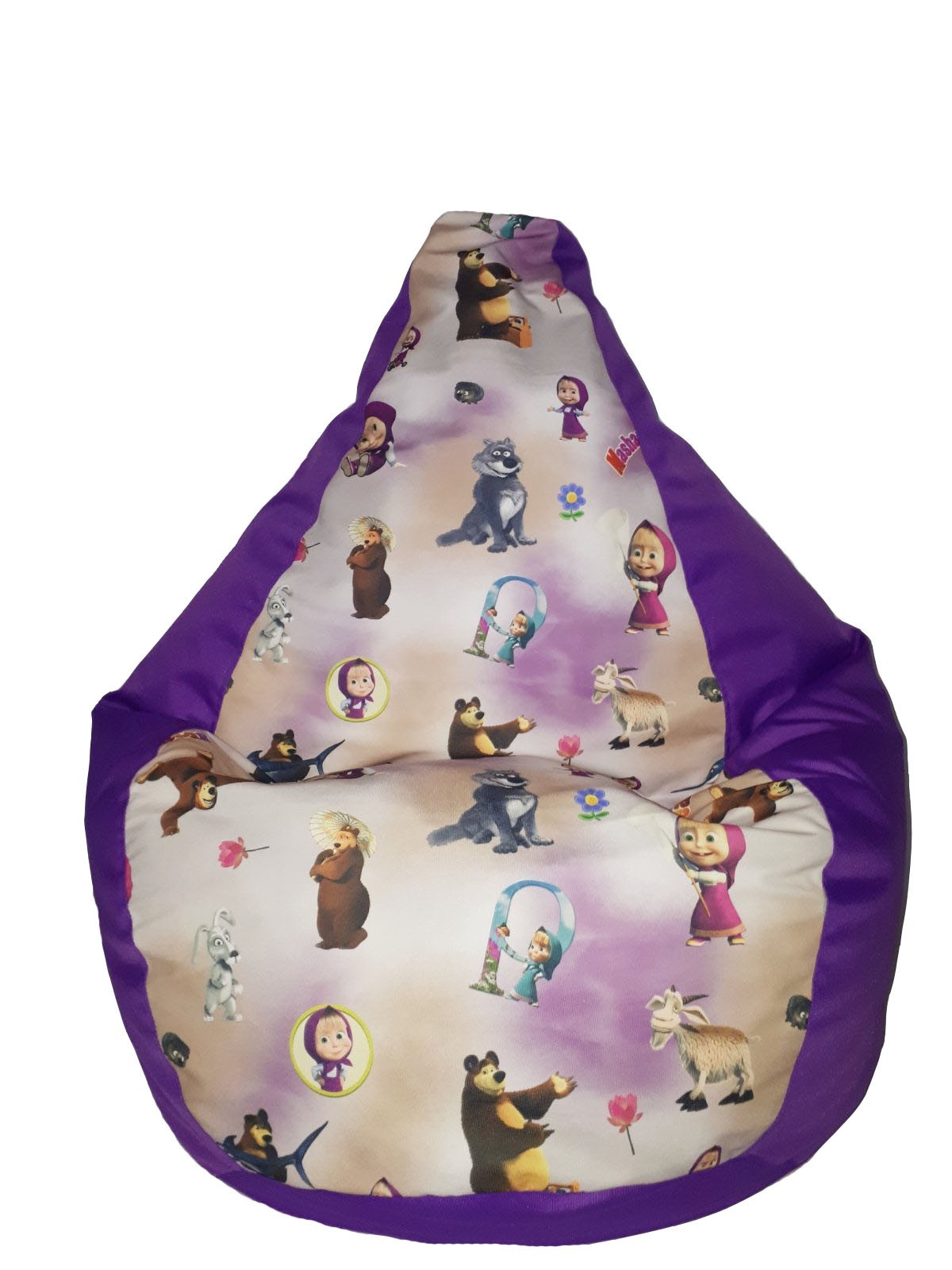 

Кресло-мешок Ecobag Груша комби детская 120/80 Фиолетовый