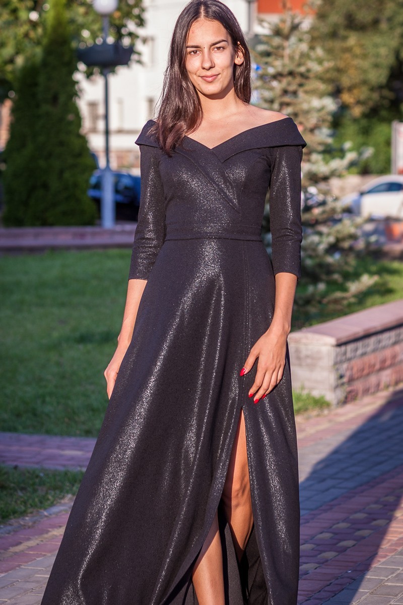 

Вечернее длинное черное платье FashionYouWant L/XL черный 43425310