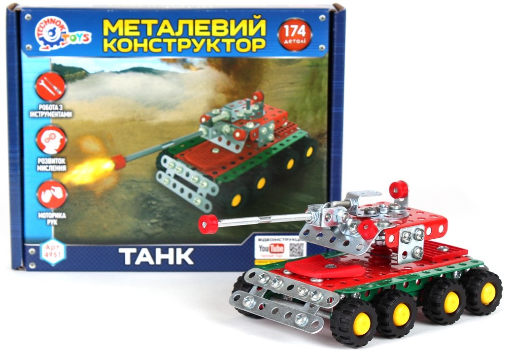 

Конструктор металлический Технок 4951 танк 174 детали